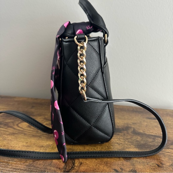 NWT Juicy Couture Holding the Line Black Cherry Mini Tote Bag Crossbody Gold - Picture 2 of 5